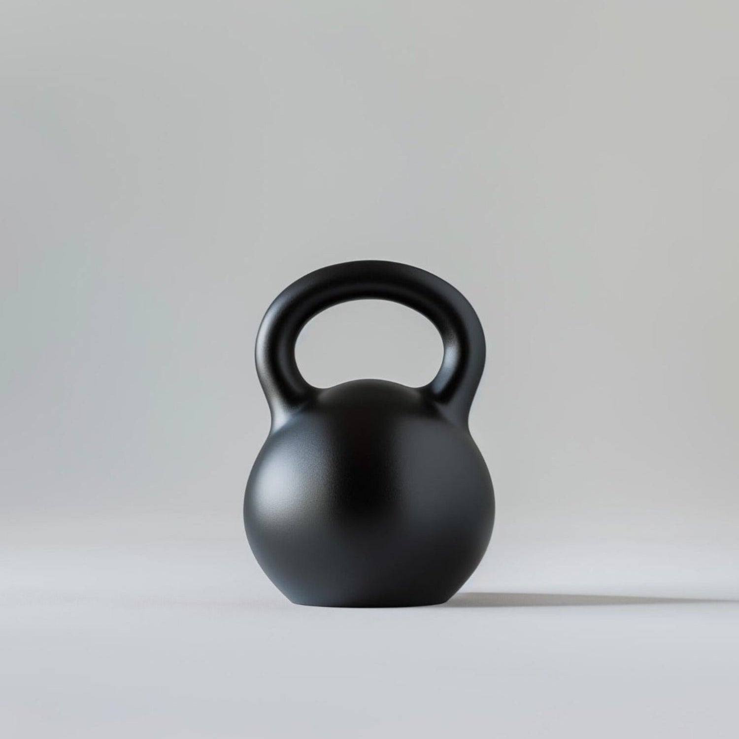 Fitvect 10 kg Kettlebell, schwarz auf hellgrauem Hintergrund