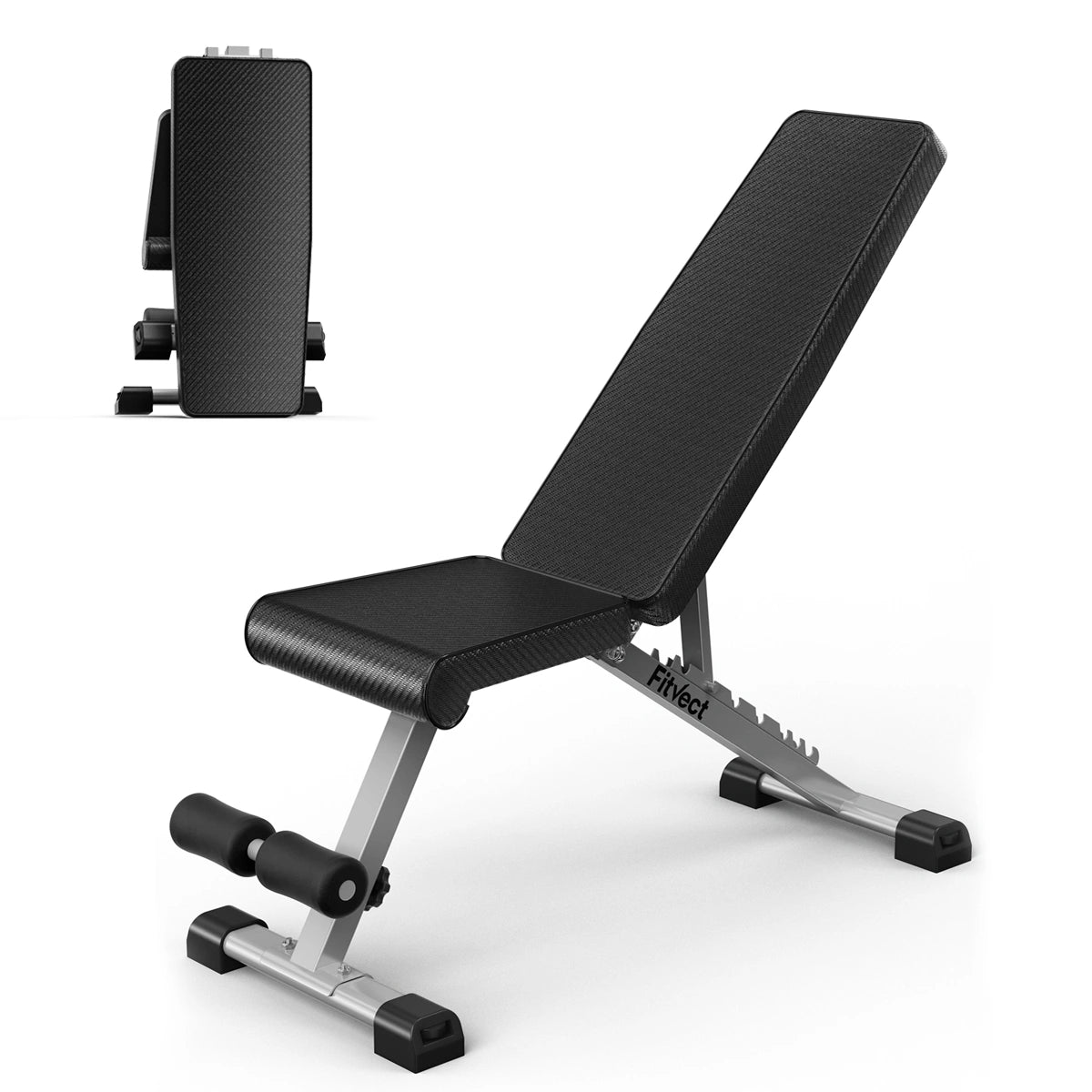 Fitvect onyx adjustable weight bench, max  weight 300kg, black
